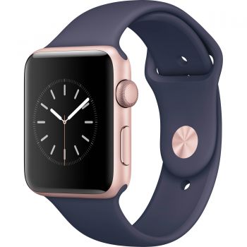 Apple Watch 2 42mm Rose Gold Aluminium Case, Midnight Blue Sport Band