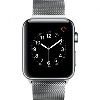 Apple Watch 2 42mm Stainless Steel Case, Silver Milanese Loop