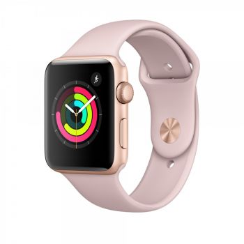 Apple Watch 3 42mm Gold Aluminium Case, Pink Sport Band