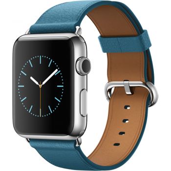 Apple Watch 42mm Stainless Steel Case, Marine Blue Classic Buckle