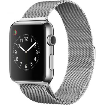 Apple Watch 42mm Stainless Steel Case, Milanese Loop