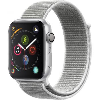 Apple Watch Series 4 GPS, 44mm Silver Aluminium Case, Seashell Sport Loop