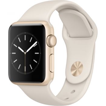 Apple Watch Sport 38mm Gold Aluminum Case, Antique White Sport Band