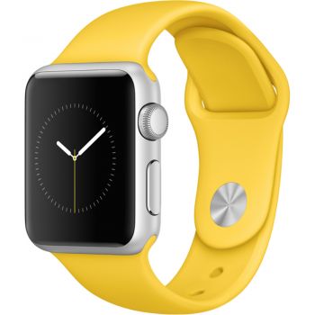 Apple Watch Sport 38mm Silver Aluminium Case, Yellow Sport Band