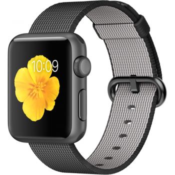 Apple Watch Sport 38mm Space Grey Aluminium Case, Black Woven Nylon