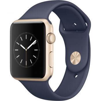 Apple Watch Sport 42mm Gold Aluminum Case, Midnight Blue Sport Band