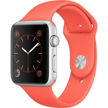 Apple Watch Sport 42mm Silver Aluminium Case, Apricot Sport Band