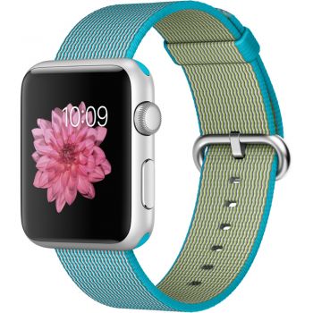 Apple Watch Sport 42mm Silver Aluminium Case, Scuba Blue Woven Nylon