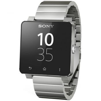 Smartwatch Sony SW2, Curea metalica, Argintiu