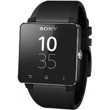 Smartwatch Sony SW2, Curea silicon, Negru