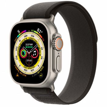 Apple Apple Watch Ultra, GPS, Cellular, Carcasa Titanium 49mm, Black/Gray Trail Loop - S/M