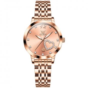 Ceas de dama Olevs CS1691, otel inoxidabil, rose gold, cadran rose gold