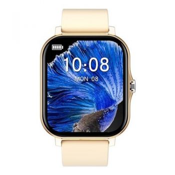 Ceas inteligent Smartwatch Allview Connect S, Procesor HS6620, Eran IPS 1.7inch, Bluetooth, Microfon, Difuzor, Monitorizare ritm cardiac, Activitati sportive, Apelare, Notificari (Auriu)