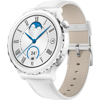 Huawei Ceas smartwatch Huawei Watch GT 3 PRO, Leather Strap, Alb