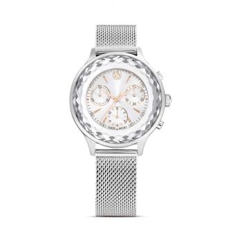 Swarovski ceas NOVA CHRONO femei, culoarea argintiu, 5677503