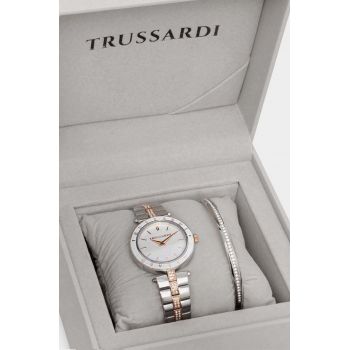 Trussardi ceas si bratara culoarea argintiu, R2453145507