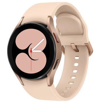 SmartWatch Samsung Galaxy Watch 4, LTE, 40 mm, roz-auriu, curea silicon roz, Wi-Fi, Bluetooth, GPS, NFC, rezistent la apa