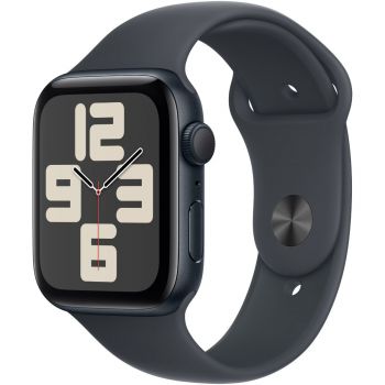 Apple Watch SE (2024), GPS, Carcasa Midnight Aluminium 40mm, Midnight Sport Band - M/L