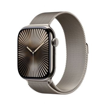 Apple Watch Series 10 GPS + Cellular, 42mm Natural Titanium Case, Natural Milanese Loop