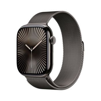 Apple Watch Series 10 GPS + Cellular, 42mm Slate Titanium Case, Slate Milanese Loop