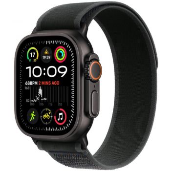 Apple Watch Ultra 2, GPS, Cellular, 49 mm, Carcasa Black Titanium, Black Trail Loop, M/L