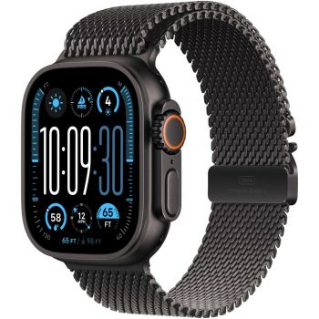 Apple Watch Ultra 2 GPS + Cellular, Carcasa Black Titanium 49mm, Black Titanium Milanese Loop - L