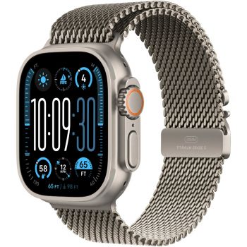 Apple Watch Ultra 2 GPS + Cellular, Carcasa Natural Titanium 49mm, Natural Titanium Milanese Loop - L