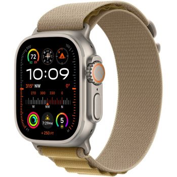 Apple Watch Ultra 2 GPS + Cellular, Carcasa Natural Titanium 49mm, Tan Alpine Loop - Large