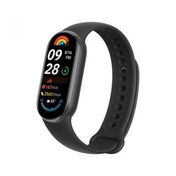 Bratara Fitness Xiaomi Smart Band 9, ecran AMOLED 1.62inch, Bluetooth 5.4, Rezistenta la apa 5 ATM, bratara TPU (Negru)