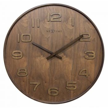 Ceas de perete NeXtime Wood Wood Brown 35cm