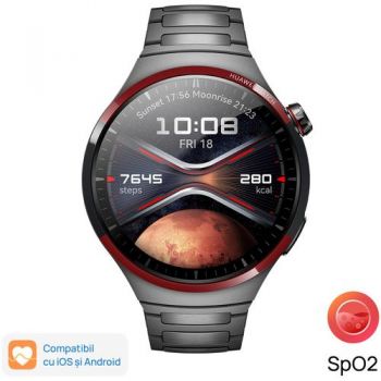 Ceas inteligent Smartwatch Huawei Watch 4 Pro, 48mm, Carcasa Titan Aerospace-Grade Medes-L19M, e-SIM (Gri)