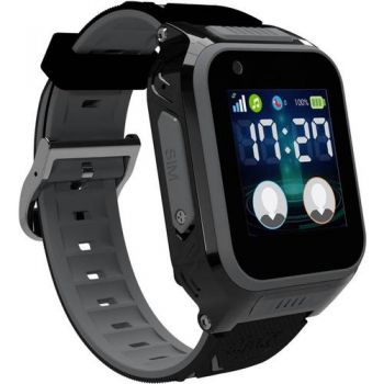 Ceas inteligent Smartwatch MyKi 4 LTE, Ecran IPS 1.4inch, Bluetooth, 4GB Flash, Camera 2MP, Apeluri vocale si video, Tripla localizare, Wi-Fi, Waterproof IP67 (Negru/Gri)