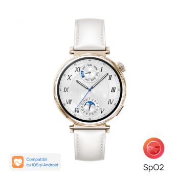 Smartwatch Huawei Watch GT5, 41mm, White Leather Strap