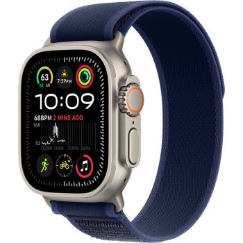 Apple Apple Watch Ultra2 v2 Cellular 49mm Natural Titanium Case with Blue Trail Loop - M/L