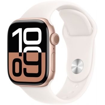 SmartWatch Apple Watch Series 10, 42mm Carcasa Aluminium Rose Gold, Light Blush Sport Band - S/M