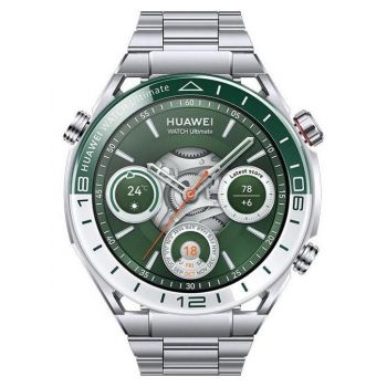 Ceas inteligent Smartwatch Huawei Watch Ultimate, Ecran AMOLED 1.5inch, 49mm, Bratara titan, 10 ATM (Verde)