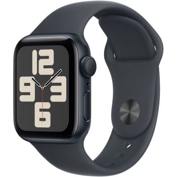 SmartWatch Apple Watch SE (2024) v3, GPS, 40mm Aluminium Midnight cu Midnight Sport Band - M/L