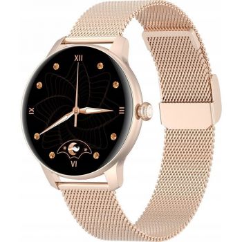 ORO-MED Smartwatch Oromed Oro Lady Gold Next, Ecran IPS 1.09, Bluetooth, Monitorizare Somn, Pulsoximetru, Waterproof IP68, Auriu