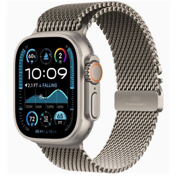 Apple Smartwatch Apple Watch Ultra 2 GPS + Cellular, 49mm Titanium Case with Milanese Loop, Medium, Argintiu