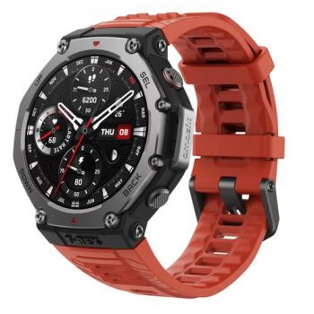 Ceas inteligent Smartwatch Amazfit T-Rex 3, Ecran AMOLED 1.5inch, Android/iOS, 10 ATM, NFC, GPS, 170+ Moduri antrenament (Rosu)