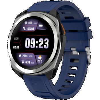 Ceas inteligent Smartwatch CANYON Maveric SW-83, Ecran IPS 1.32inch, GPS, Autonomie 7 zile, Monitor sanatate, ritm cardiac, somn, Waterproof IP68 (Argintiu/Albastru)