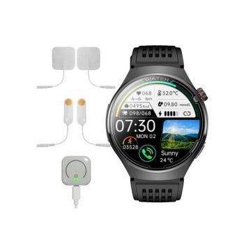 Ceas inteligent Smartwatch iSEN FD06, Ecran HD 1.85inch, Monitorizare Somn, Glicemie, SpO2+ECG, HR, Apel Bluetooth, SOS, Asistent Vocal, Monitorizare Menstruala (Negru)