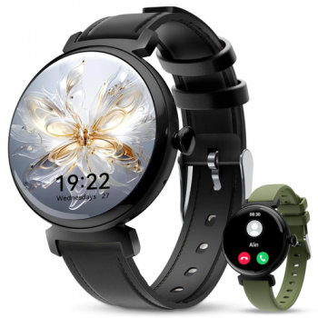 Ceas inteligent Smartwatch Oukitel BT30, Ecran AMOLED Touch Screen 1.04inch, 16MB RAM + 128MB Flash, Apel Bluetooth, Notificari smart, Inregistrare activitati, IP68, Monitorizare sanatate, 160mAh (Negru)