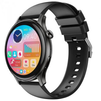 Ceas inteligent Smartwatch XO Design J6, Bluetooth, Ecran IPS 1.43inch, Monitorizare stres, Ritm cardiac, Inregistrare activitati, IP68 (Negru)