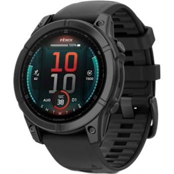 SmartWatch Garmin Fenix E, 47mm Slate Gray Steel, Black Silicone