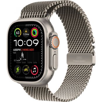 Apple Apple Watch Ultra 2, GPS, Cellular, Carcasa Natural Titanium 49mm, Natural Titanium Milanese Loop - M